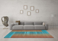 Machine Washable Abstract Light Blue Contemporary Rug, wshcon2572lblu