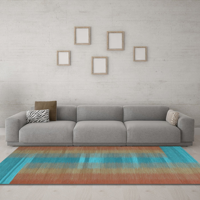 Machine Washable Abstract Light Blue Contemporary Rug in a Living Room, wshcon2572lblu