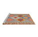 Serging Thickness of Machine Washable Contemporary Chestnut Red Rug, wshcon2573