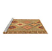 Sideview of Machine Washable Southwestern Brown Country Rug, wshcon2573brn