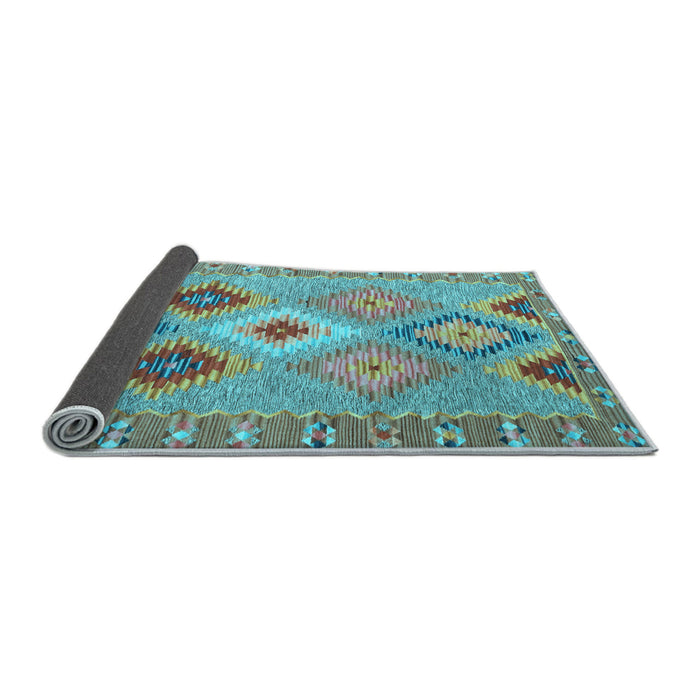 Sideview of Southwestern Light Blue Country Rug, con2573lblu