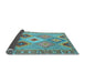 Sideview of Southwestern Light Blue Country Rug, con2573lblu