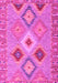 Machine Washable Southwestern Pink Country Rug, wshcon2573pnk