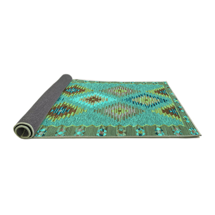 Sideview of Southwestern Turquoise Country Rug, con2573turq