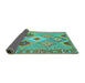 Sideview of Southwestern Turquoise Country Rug, con2573turq