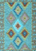 Machine Washable Southwestern Light Blue Country Rug, wshcon2573lblu