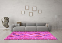 Machine Washable Southwestern Pink Country Rug, wshcon2573pnk