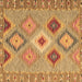 Square Machine Washable Southwestern Brown Country Rug, wshcon2573brn