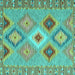 Square Southwestern Turquoise Country Rug, con2573turq