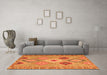 Machine Washable Southwestern Orange Country Area Rugs in a Living Room, wshcon2573org