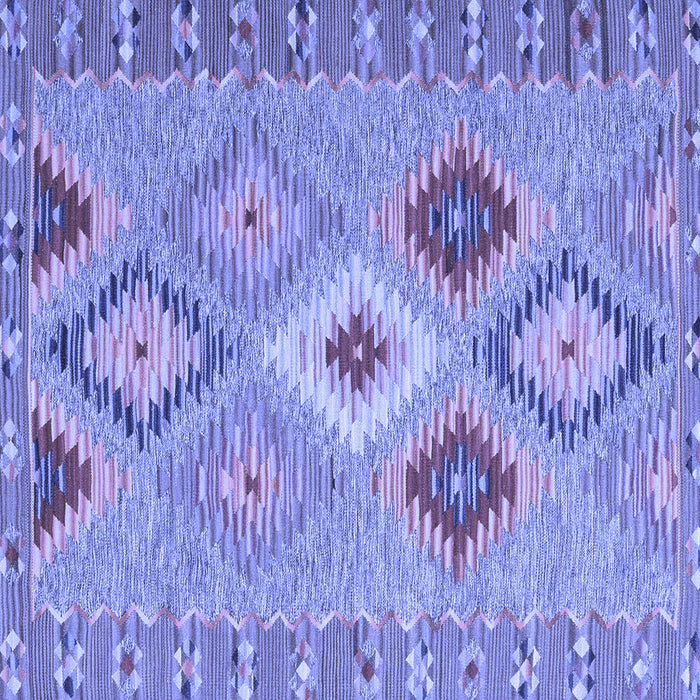 Square Machine Washable Southwestern Blue Country Rug, wshcon2573blu