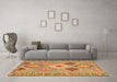 Machine Washable Southwestern Brown Country Rug in a Living Room,, wshcon2573brn