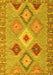 Machine Washable Southwestern Yellow Country Rug, wshcon2573yw