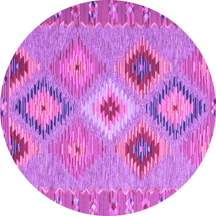 Round Southwestern Purple Country Rug, con2573pur
