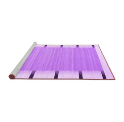 Sideview of Machine Washable Abstract Purple Contemporary Area Rugs, wshcon2574pur