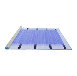 Sideview of Machine Washable Abstract Blue Contemporary Rug, wshcon2574blu