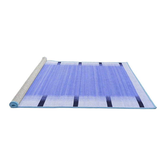 Sideview of Machine Washable Abstract Blue Contemporary Rug, wshcon2574blu