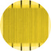 Round Abstract Yellow Contemporary Rug, con2574yw