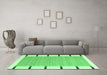 Machine Washable Abstract Emerald Green Contemporary Area Rugs in a Living Room,, wshcon2574emgrn