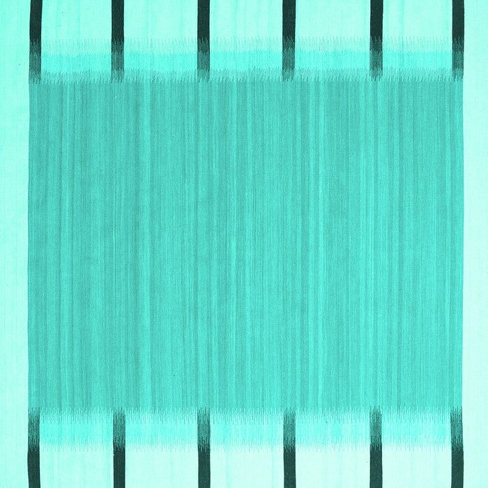 Square Machine Washable Abstract Turquoise Contemporary Area Rugs, wshcon2574turq