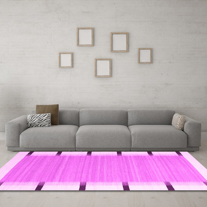Machine Washable Abstract Pink Contemporary Rug in a Living Room, wshcon2574pnk