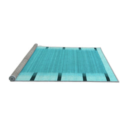 Sideview of Machine Washable Abstract Light Blue Contemporary Rug, wshcon2574lblu