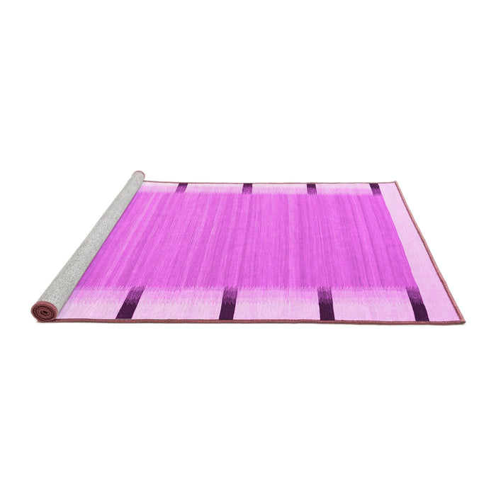 Sideview of Machine Washable Abstract Pink Contemporary Rug, wshcon2574pnk