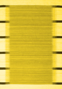 Abstract Yellow Contemporary Rug, con2574yw