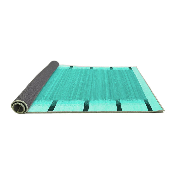 Sideview of Abstract Turquoise Contemporary Rug, con2574turq