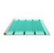 Sideview of Machine Washable Abstract Turquoise Contemporary Area Rugs, wshcon2574turq