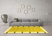 Machine Washable Abstract Yellow Contemporary Rug in a Living Room, wshcon2574yw