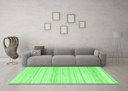 Machine Washable Abstract Green Contemporary Area Rugs in a Living Room,, wshcon2575grn