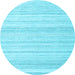 Round Abstract Light Blue Contemporary Rug, con2575lblu