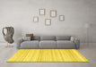 Machine Washable Abstract Yellow Contemporary Rug in a Living Room, wshcon2575yw