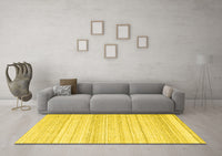 Machine Washable Abstract Yellow Contemporary Rug, wshcon2575yw