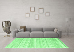 Machine Washable Abstract Emerald Green Contemporary Area Rugs in a Living Room,, wshcon2575emgrn