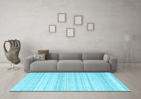 Machine Washable Abstract Light Blue Contemporary Rug, wshcon2575lblu