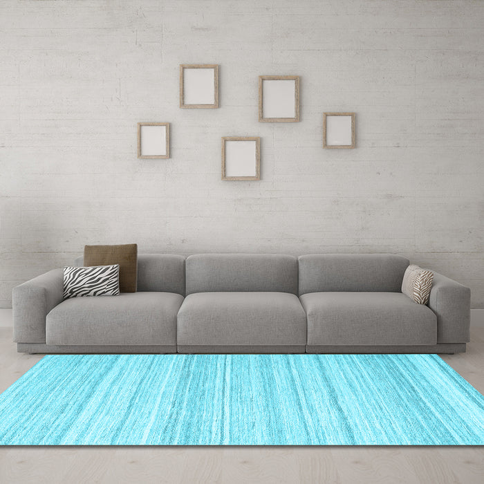 Machine Washable Abstract Light Blue Contemporary Rug in a Living Room, wshcon2575lblu