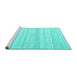 Sideview of Machine Washable Abstract Turquoise Contemporary Area Rugs, wshcon2575turq