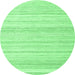 Round Abstract Emerald Green Contemporary Rug, con2575emgrn