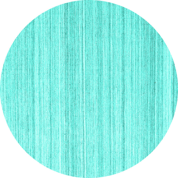Round Machine Washable Abstract Turquoise Contemporary Area Rugs, wshcon2575turq