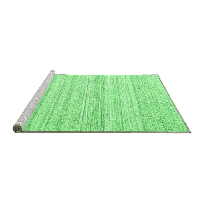 Sideview of Machine Washable Abstract Emerald Green Contemporary Area Rugs, wshcon2575emgrn