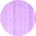 Round Abstract Purple Contemporary Rug, con2575pur