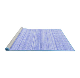 Sideview of Machine Washable Abstract Blue Contemporary Rug, wshcon2575blu