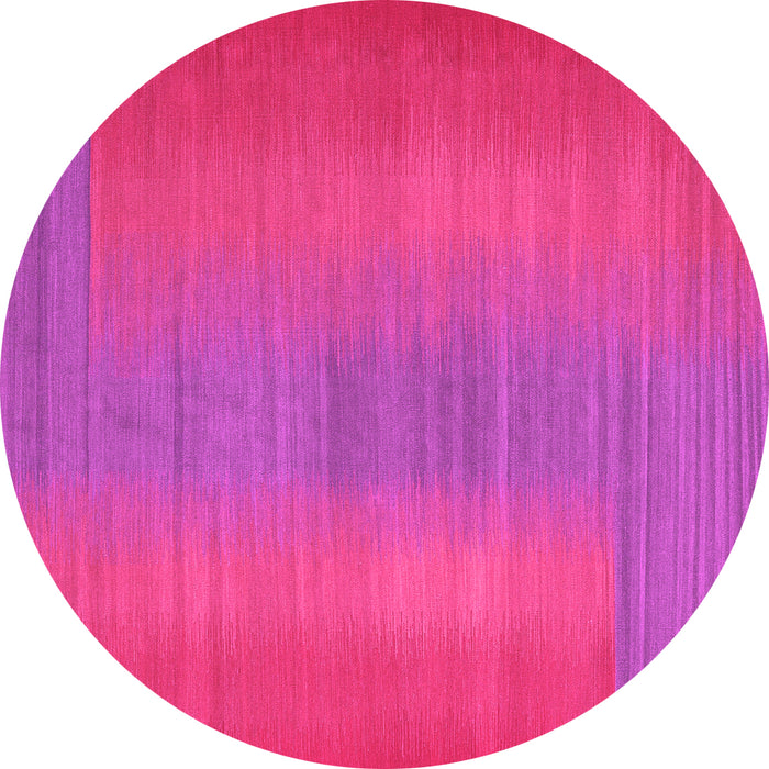 Round Abstract Pink Contemporary Rug, con2576pnk