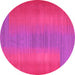 Round Abstract Pink Contemporary Rug, con2576pnk