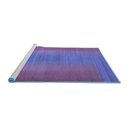 Sideview of Machine Washable Abstract Blue Contemporary Rug, wshcon2576blu