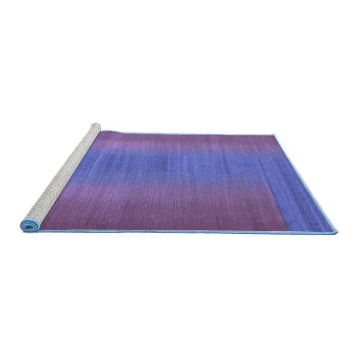 Sideview of Machine Washable Abstract Blue Contemporary Rug, wshcon2576blu