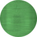 Round Machine Washable Abstract Emerald Green Contemporary Area Rugs, wshcon2576emgrn