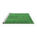 Sideview of Machine Washable Abstract Emerald Green Contemporary Area Rugs, wshcon2576emgrn